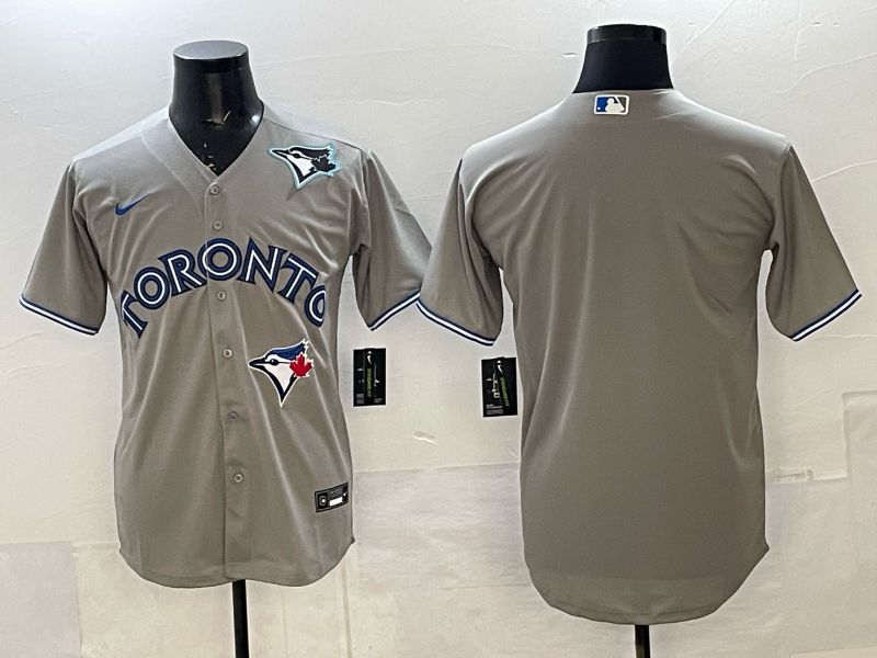 Men 2025 Nike Toronto Blue Jays Blank Grey Game MLB Jersey 012